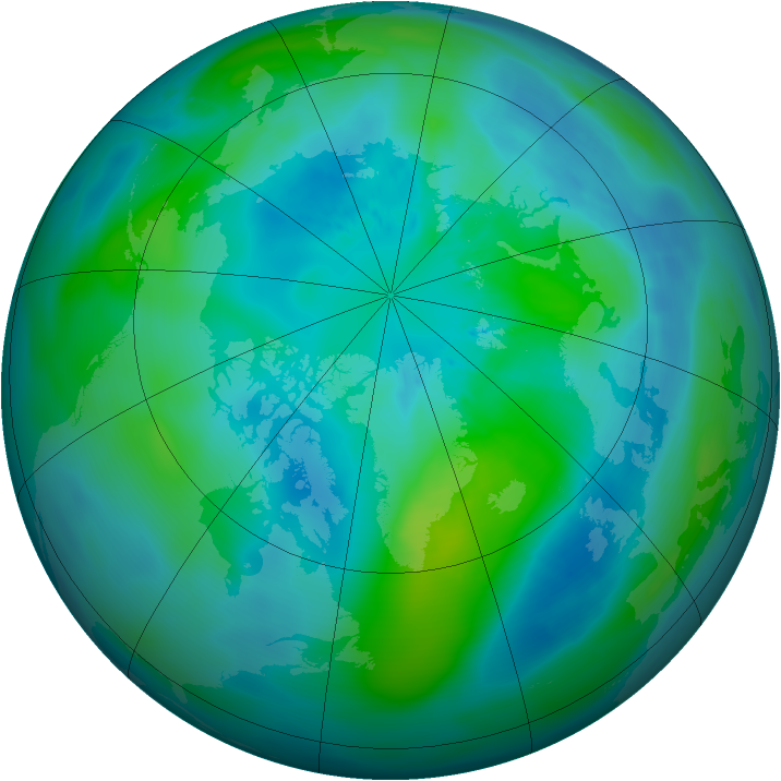 Arctic ozone map for 25 September 2008